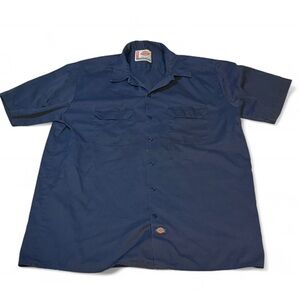 Men's Dickies Navy Blue button up work Shirt